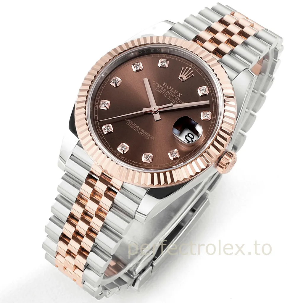 Rolex-Datejust-126331-0004-41mm-Chocolate-Diamond-Dial-with-3235-Automatic-Movement-Super-Clone-Watch-Front-View-2