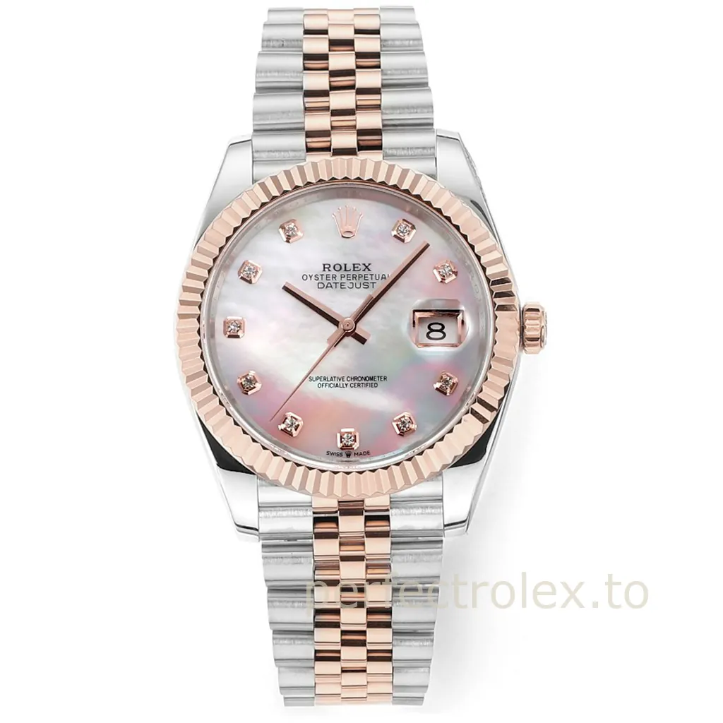 Rolex-Datejust-126331-0014-41mm-Mother-of-Pearl-Diamond-Dial-3235-Automatic-Super-Clone-Watch-Front-View-1