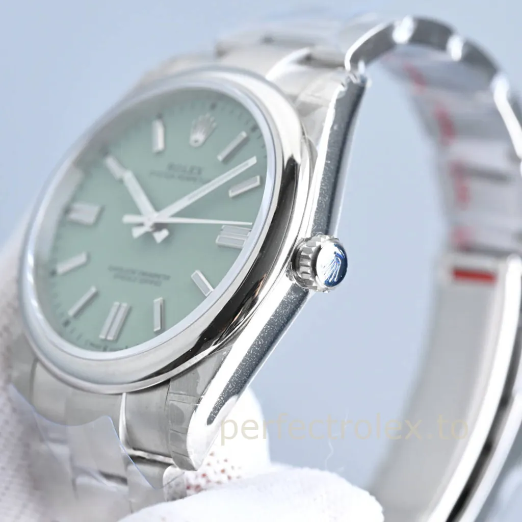 Rolex-Oyster-Perpetual-134300-0006-41mm-904L-Steel-Mint-Green-Dial-Automatic-Super-Clone-Watch-Right-Side-View