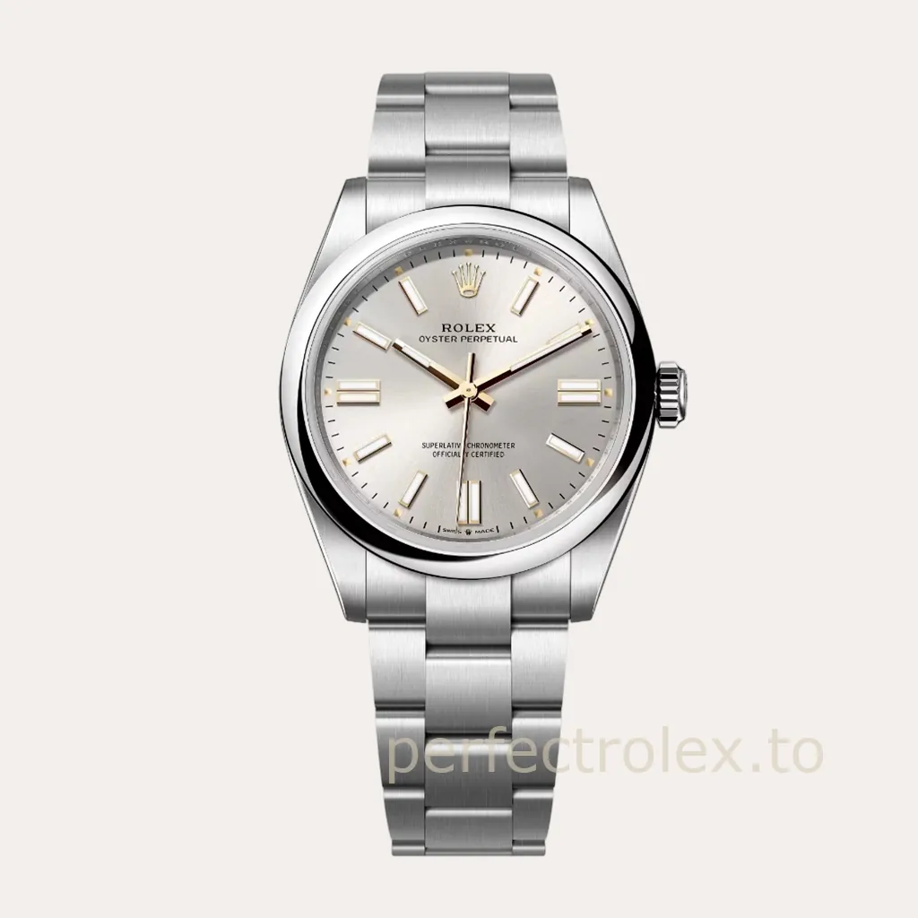 Rolex-Oyster-Perpetual-134300-0001-41mm-Silver-Sunburst-Dial-3230-Automatic-Super-Clone-Watch-Hero-Image