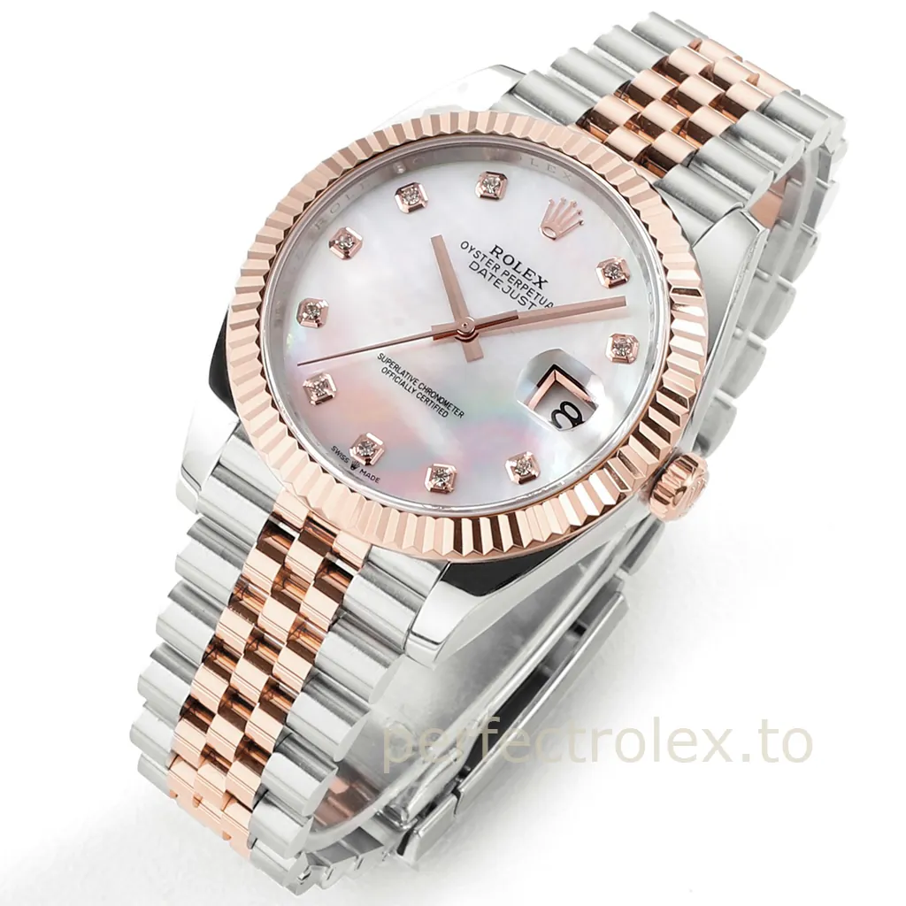 Rolex-Datejust-126331-0014-41mm-Mother-of-Pearl-Diamond-Dial-3235-Automatic-Super-Clone-Watch-Front-View-2