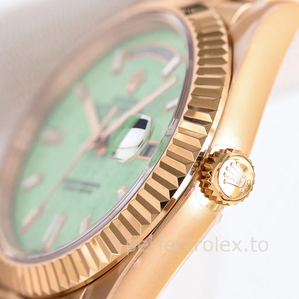 Rolex-Day-Date-228235JG-0003-40mm-Mint-Green-Dial-with-3255-Movement-Super-Clone-Watch-Right-Side-View