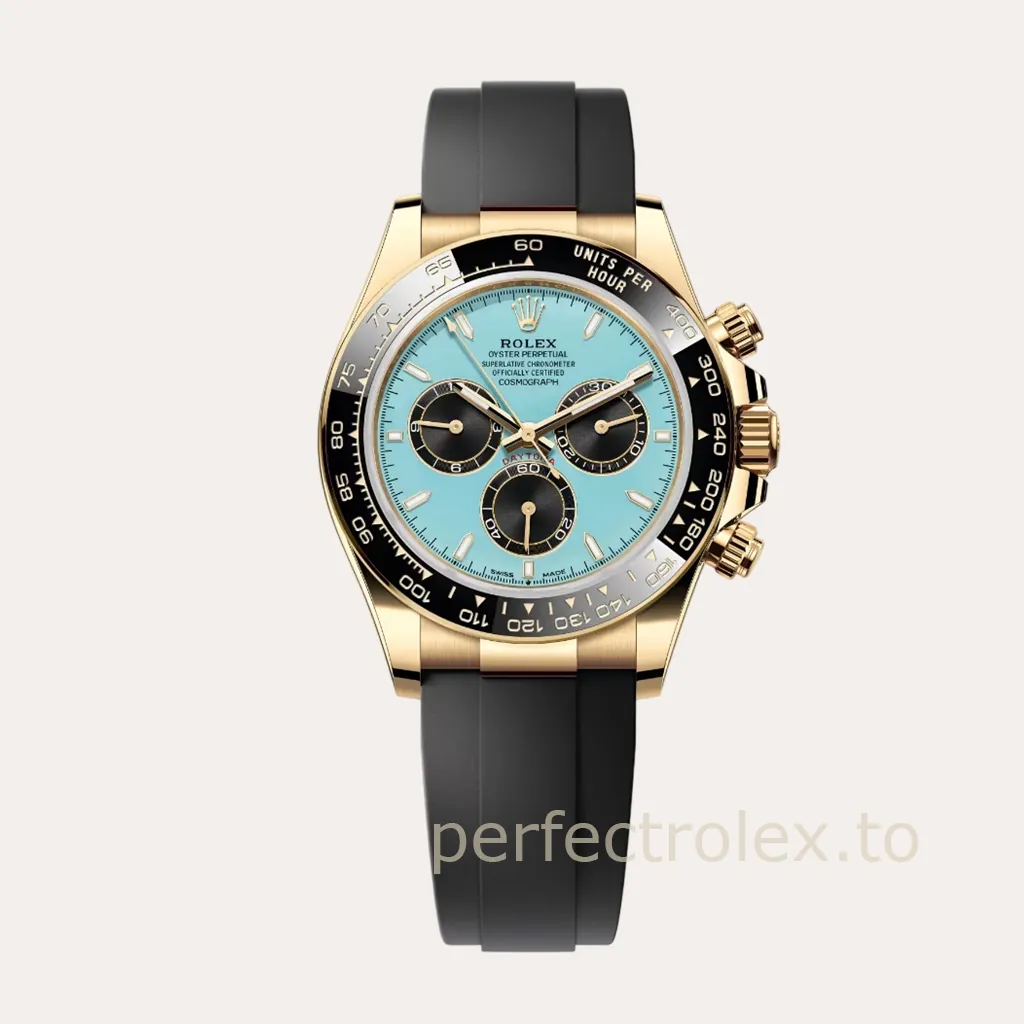 Rolex-Daytona-126518LN-0014-40mm-Turquoise-Blue-Dial-Gold-Tone-Chronograph-Super-Clone-Watch-Hero-Image