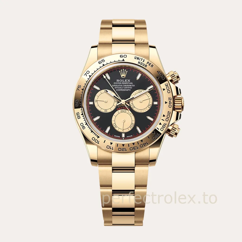 Rolex-Daytona-126508-0002-40mm-Black-Dial-Gold-Tone-Chronograph-with-4131-Movement-Super-Clone-Watch-Hero-Image
