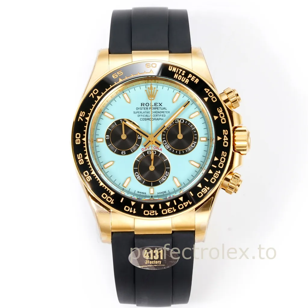 Rolex-Daytona-126518LN-0014-40mm-Turquoise-Blue-Dial-Gold-Tone-Chronograph-Super-Clone-Watch-Front-View-1