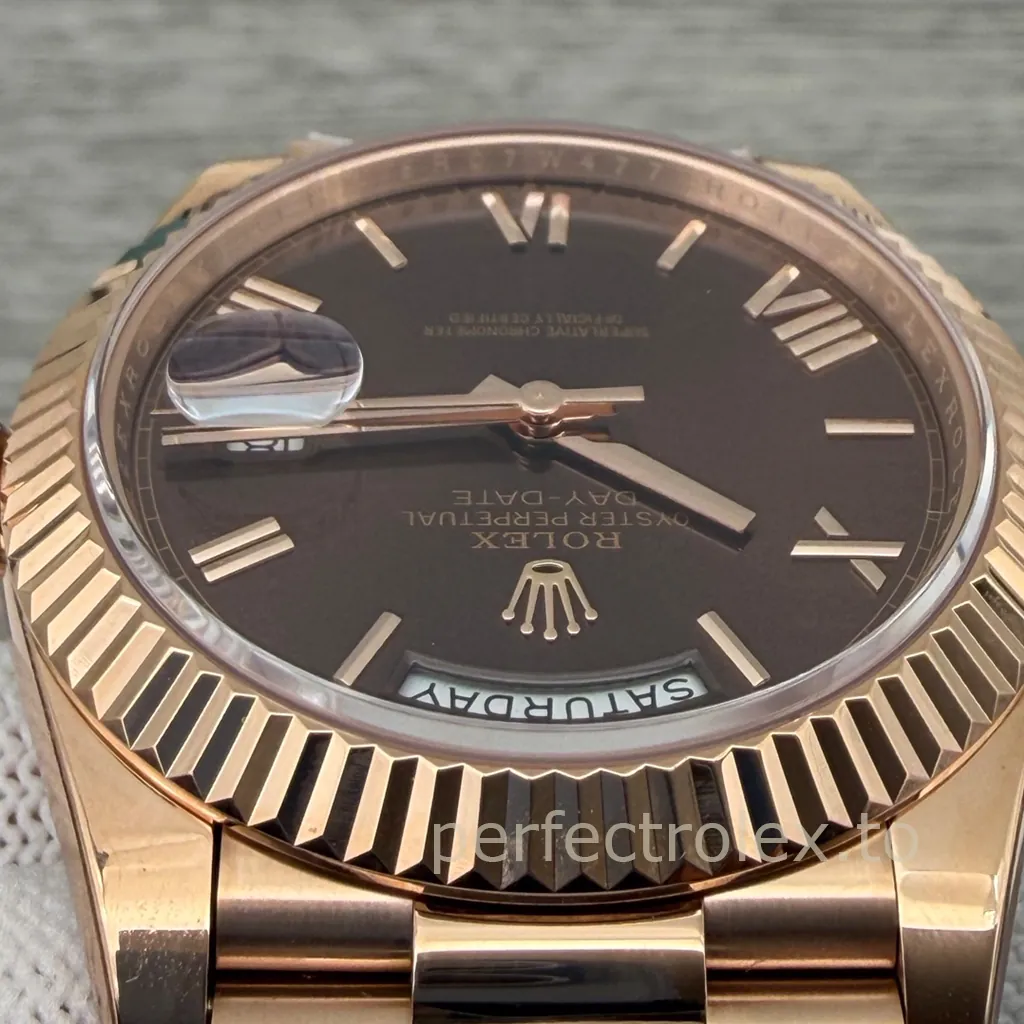 Rolex-Day-Date-40mm-228235-0002-Chocolate-Brown-Dial-with-3255-Movement-Super-Clone-Watch-Dial-Detail-2