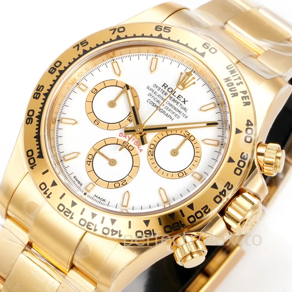 Rolex-Daytona-40mm-126508-0001-White-Dial-Gold-Tone-904L-Steel-Chronograph-Super-Clone-Watch-Dial-Detail-2