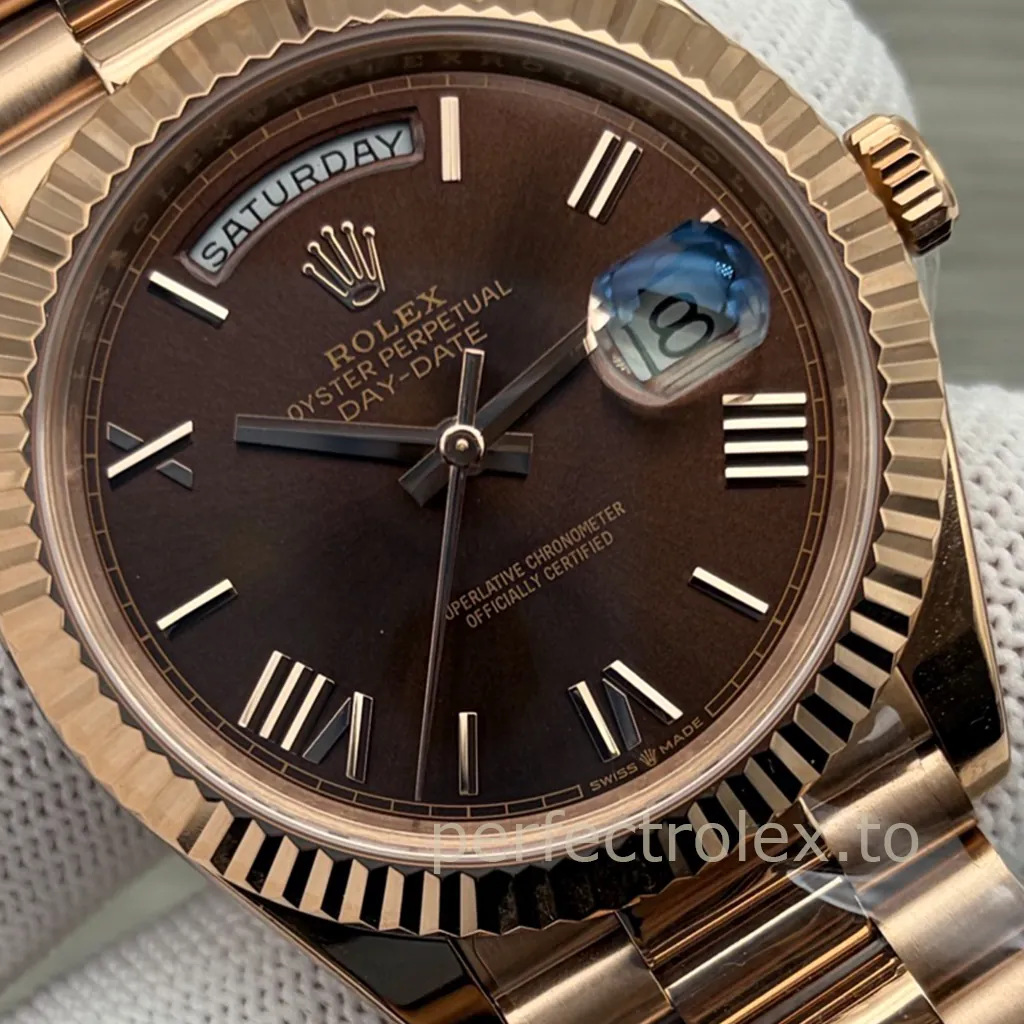 Rolex-Day-Date-40mm-228235-0002-Chocolate-Brown-Dial-with-3255-Movement-Super-Clone-Watch-Dial-Detail-1