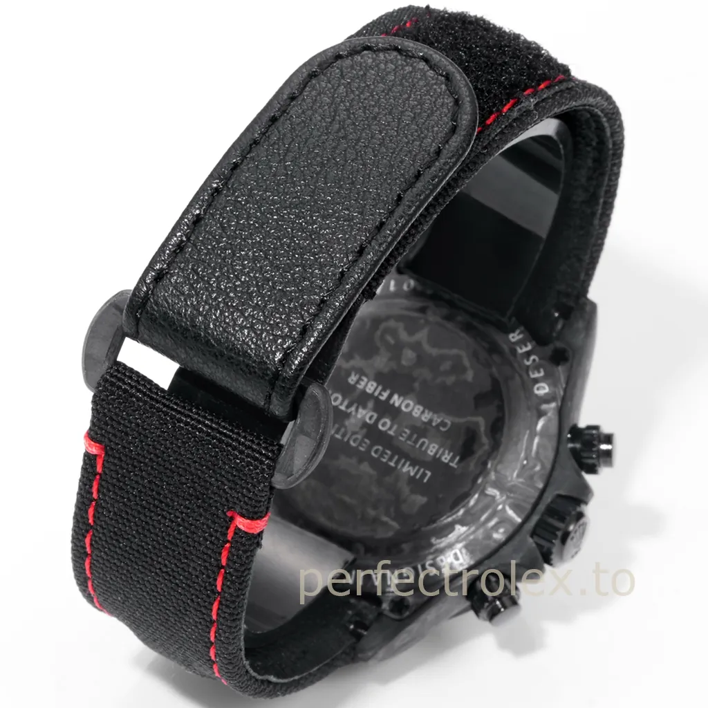 Rolex-Daytona-40mm-Carbon-Fiber-Custom-Chronograph-with-4130-Movement-Replica-Watch-Strap-View-1