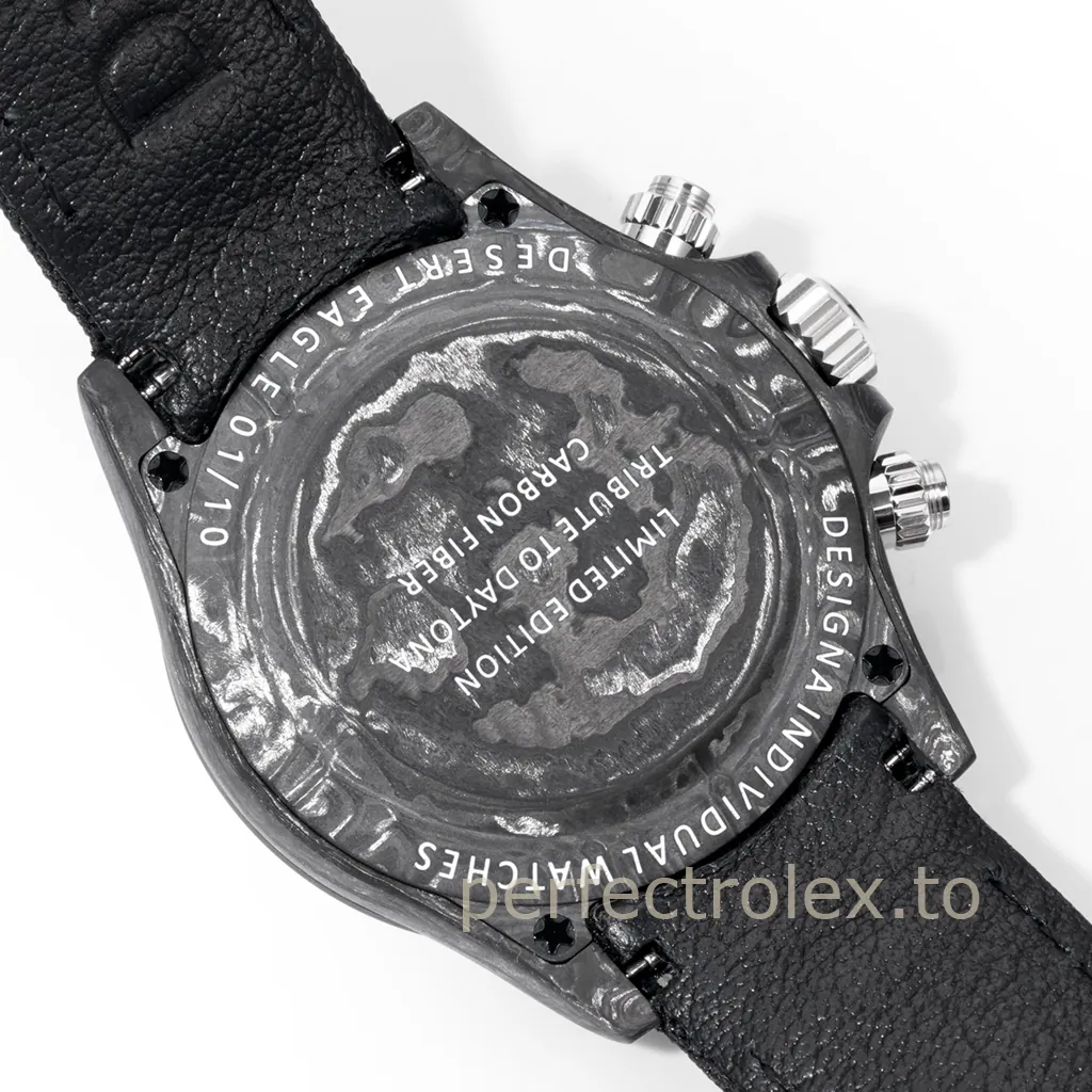 Rolex-Daytona-Carbon-Fiber-Custom-Chronograph-40mm-with-4130-Movement-Replica-Watch-Back-View