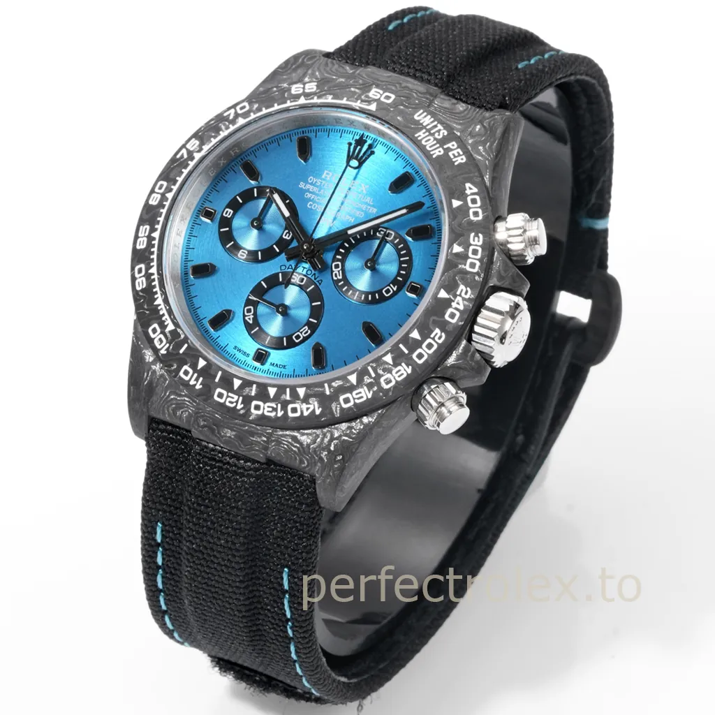 Rolex-Daytona-Carbon-Fiber-Custom-Chronograph-40mm-with-4130-Movement-Replica-Watch-Front-View-1