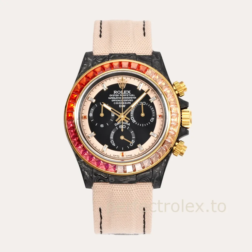 Rolex-Daytona-Rainbow-Sunray-Carbon-Fiber-40mm-Custom-Chronograph-with-4130-Movement-Replica-Watch-Hero-Image