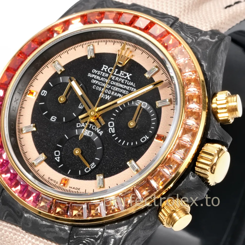 Rolex-Daytona-Rainbow-Sunray-Carbon-Fiber-40mm-Custom-Chronograph-with-4130-Movement-Replica-Watch-Dial-Detail-2