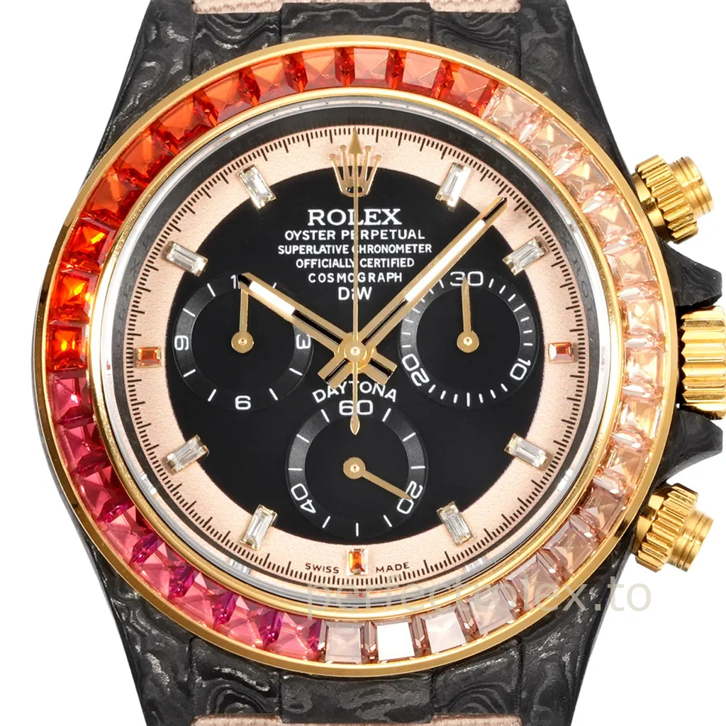 Rolex-Daytona-Rainbow-Sunray-Carbon-Fiber-40mm-Custom-Chronograph-with-4130-Movement-Replica-Watch-Dial-Detail-1