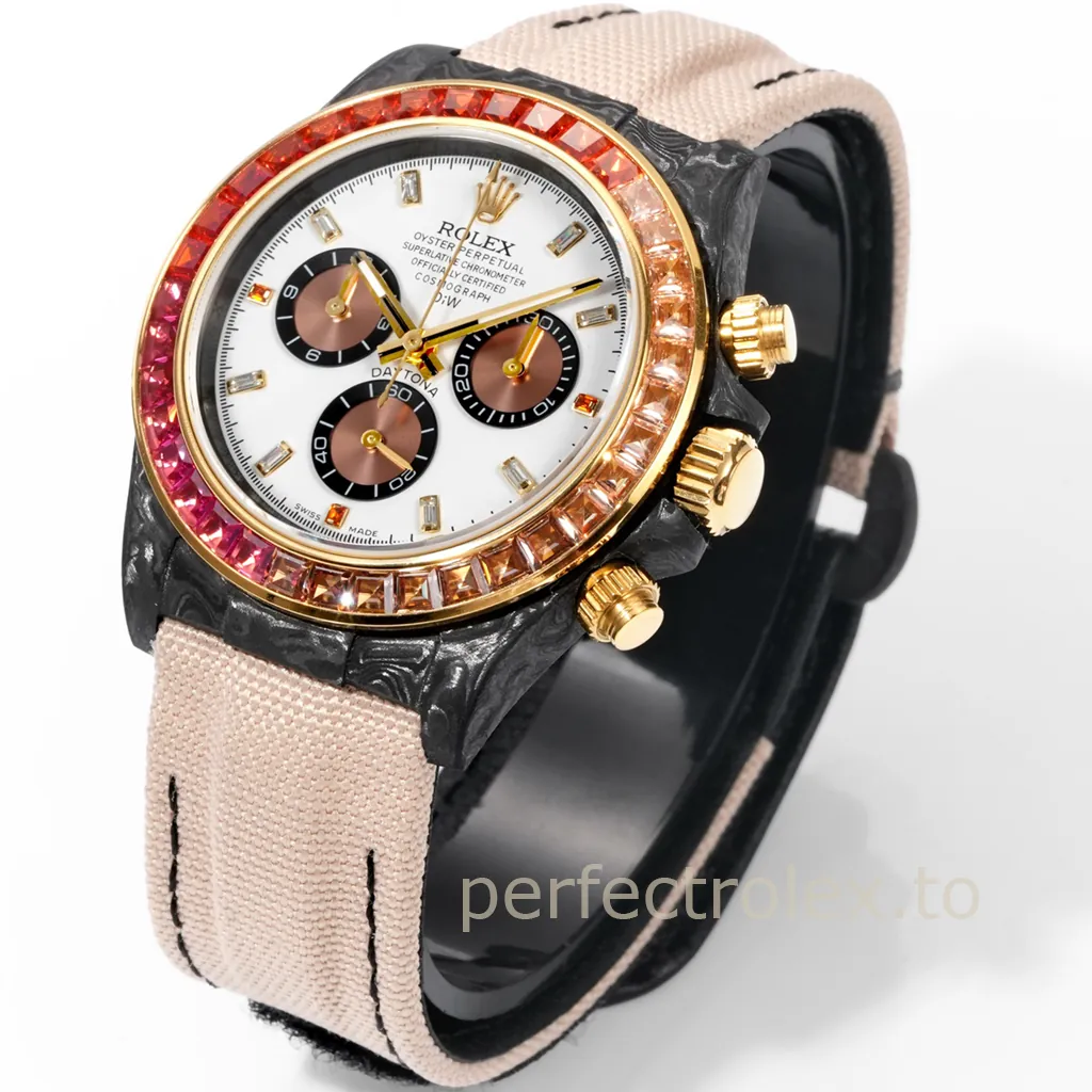 Rolex-Daytona-Rainbow-Sunray-40mm-Carbon-Fiber-Custom-Chronograph-Replica-Watch-Front-View-1