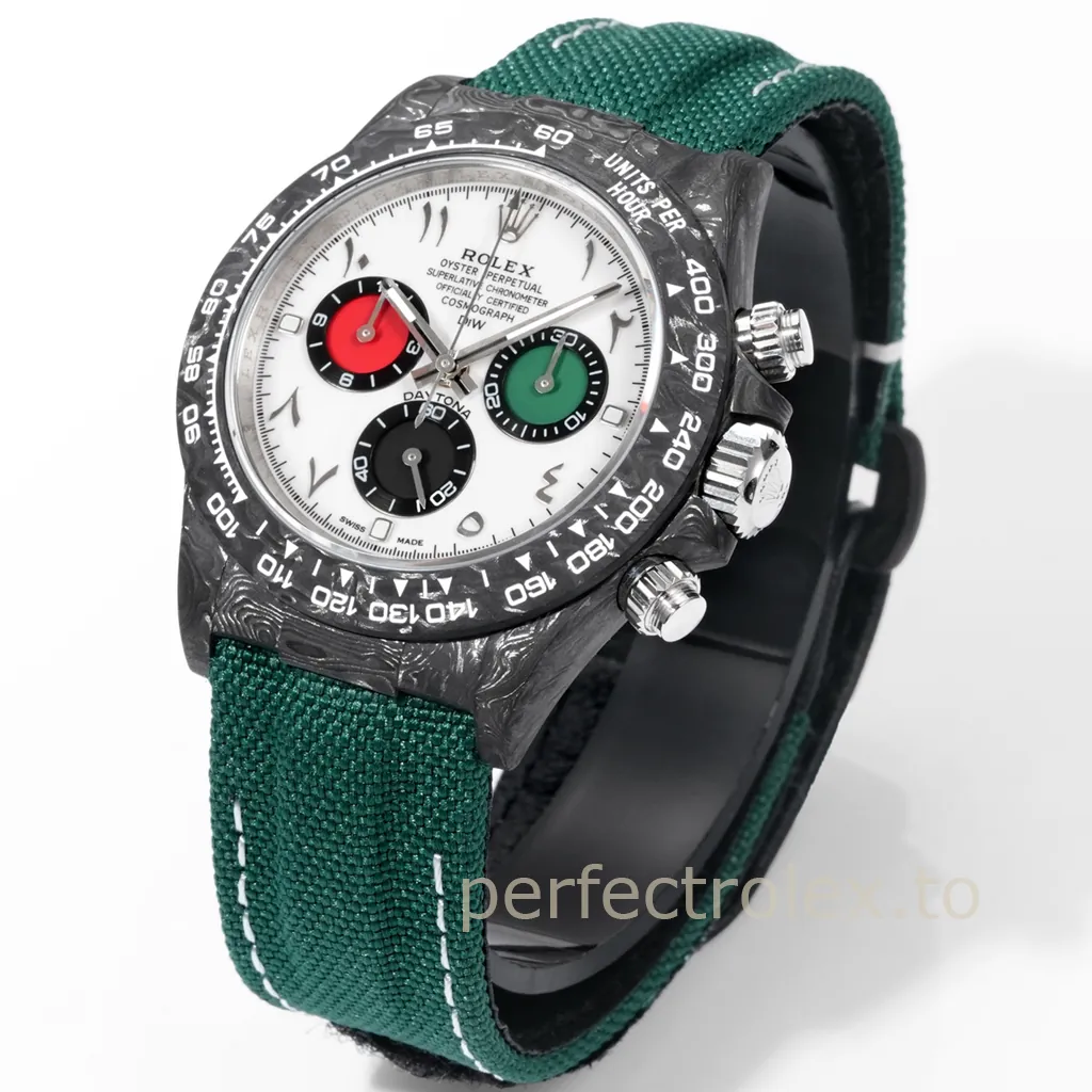 Rolex-Daytona-40mm-Carbon-Fiber-Custom-Chronograph-with-4130-Movement-Replica-Watch-Front-View-1