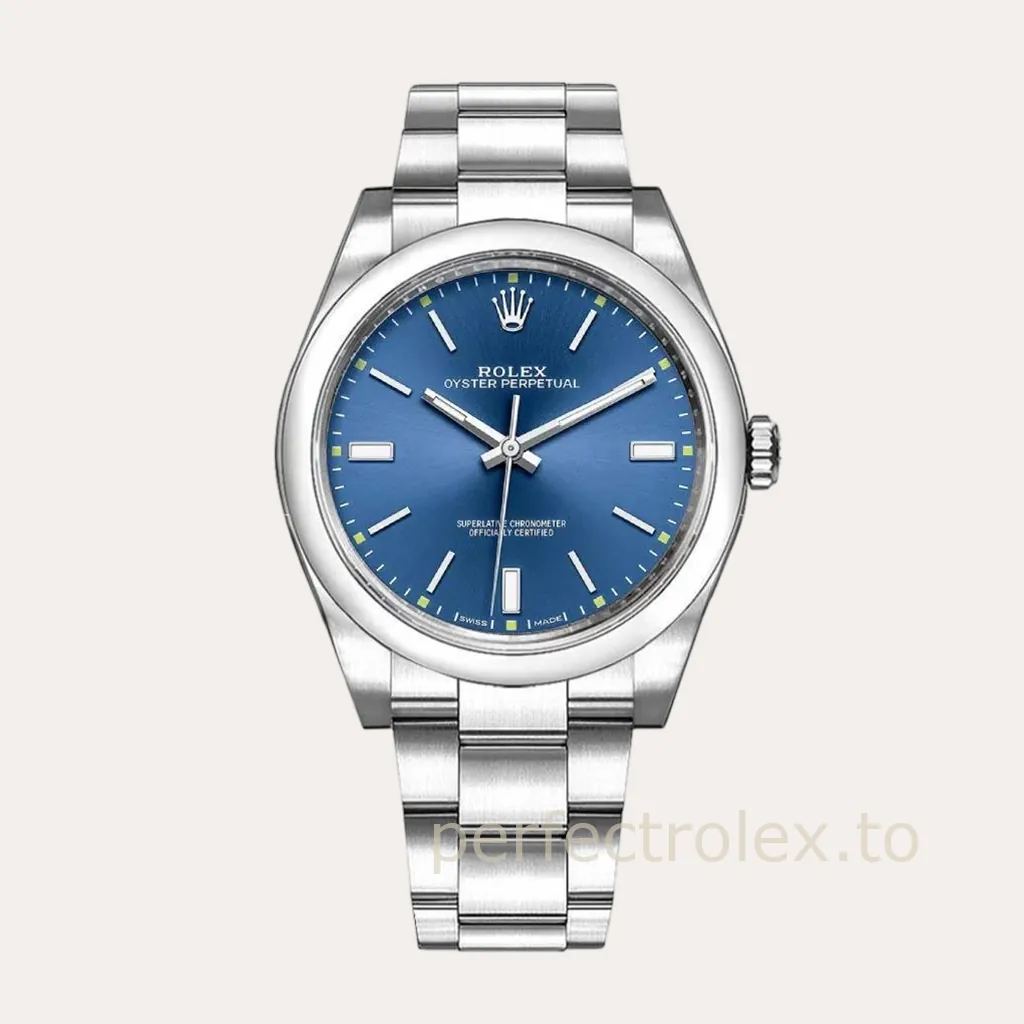 Rolex-Oyster-Perpetual-39mm-114300-0003-Blue-Dial-904L-Steel-Replica-Watch-Hero-Image