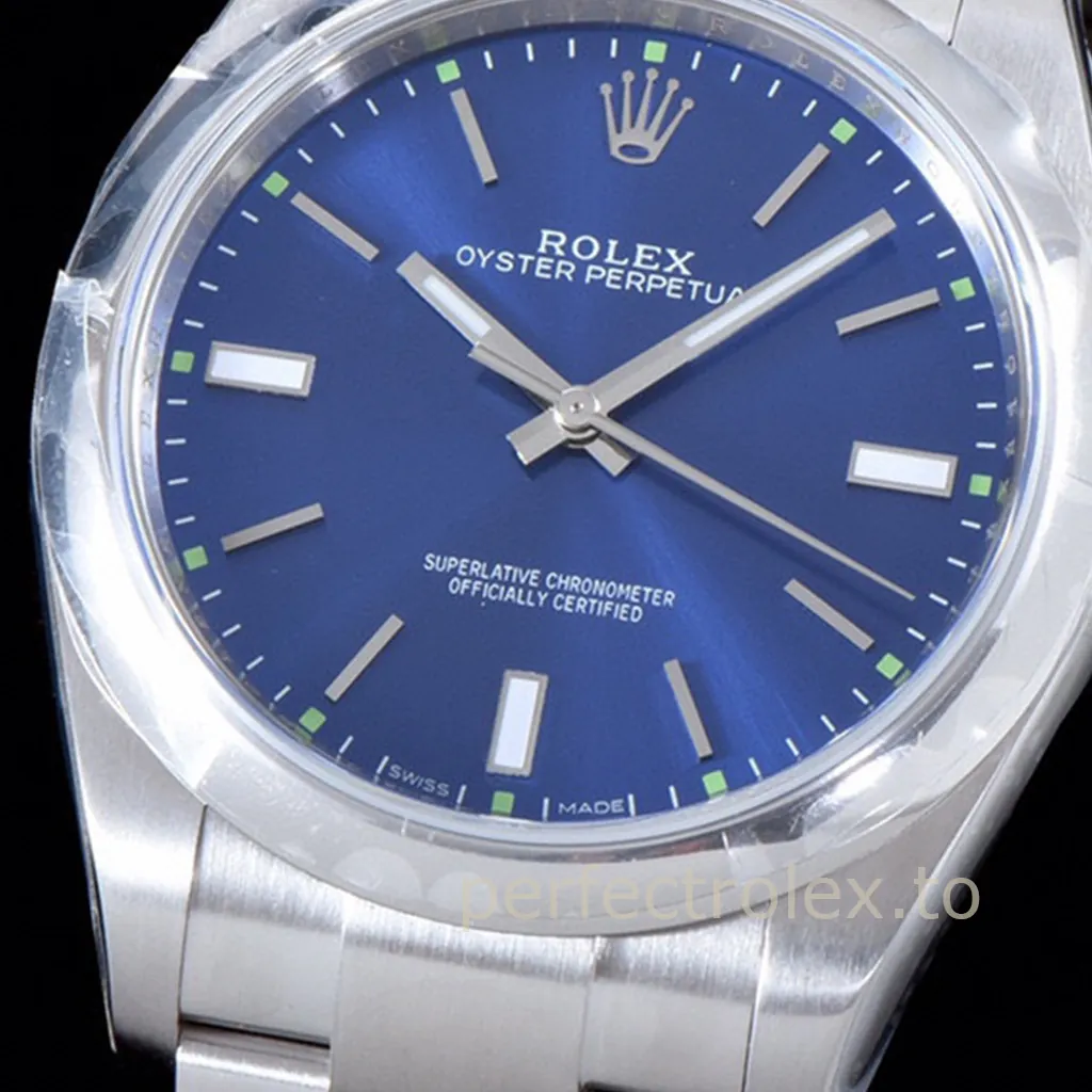 Rolex-Oyster-Perpetual-39mm-114300-0003-Blue-Dial-904L-Steel-Replica-Watch-Dial-Detail-1