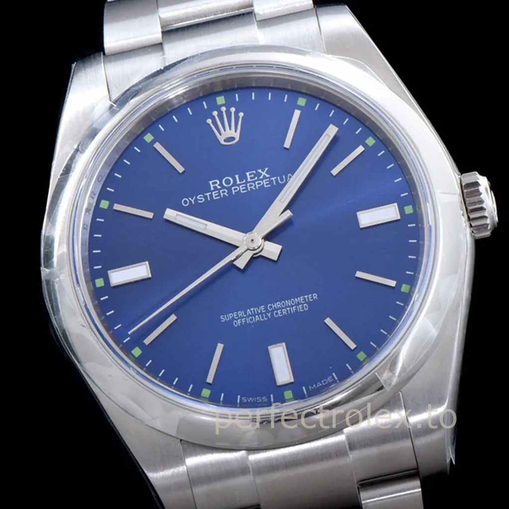Rolex-Oyster-Perpetual-39mm-114300-0003-Blue-Dial-904L-Steel-Replica-Watch-Front-View-1
