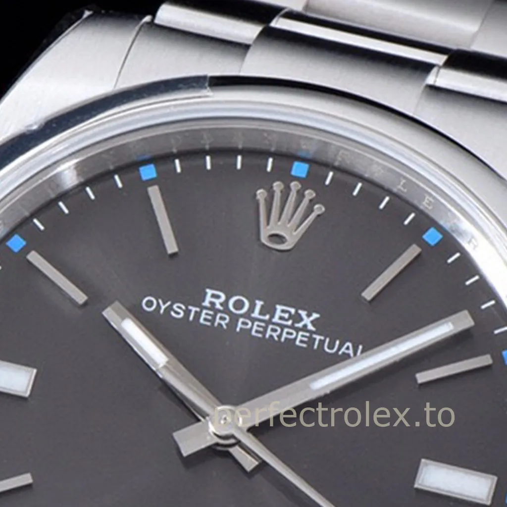 Rolex-Oyster-Perpetual-114300-0001-39mm-Grey-Dial-904L-Steel-3230-Movement-Replica-Watch-Dial-Detail-1