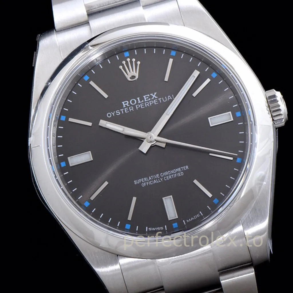 Rolex-Oyster-Perpetual-114300-0001-39mm-Grey-Dial-904L-Steel-3230-Movement-Replica-Watch-Front-View-1