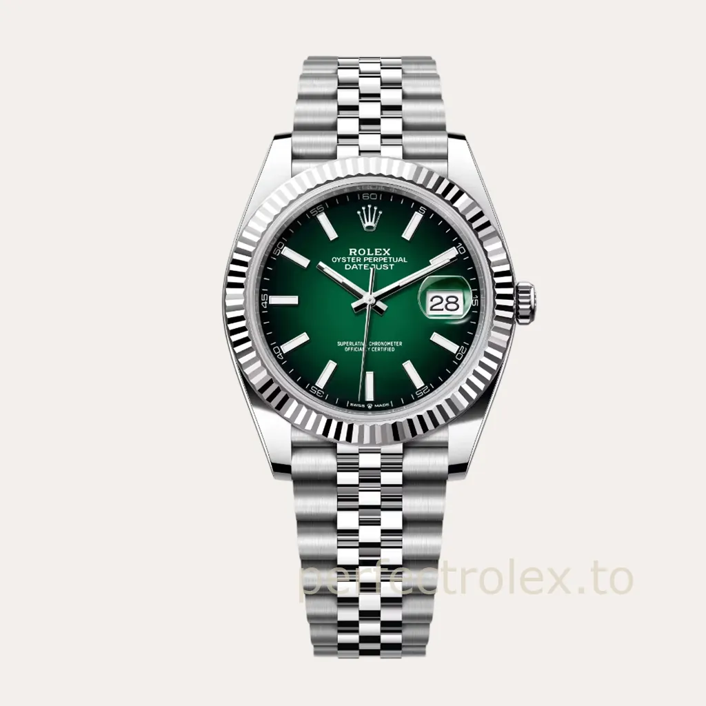 Rolex-Datejust-M126334-0034-41mm-Black-Green-Dial-3235-Movement-Replica-Watch-Hero-Image