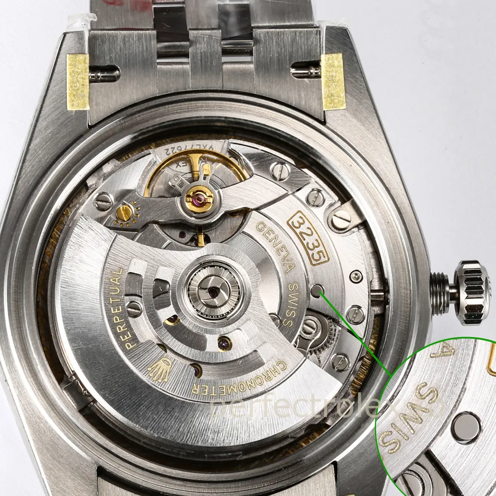 Rolex-Datejust-M126334-0034-41mm-Black-Green-Dial-3235-Movement-Replica-Watch-Back-View