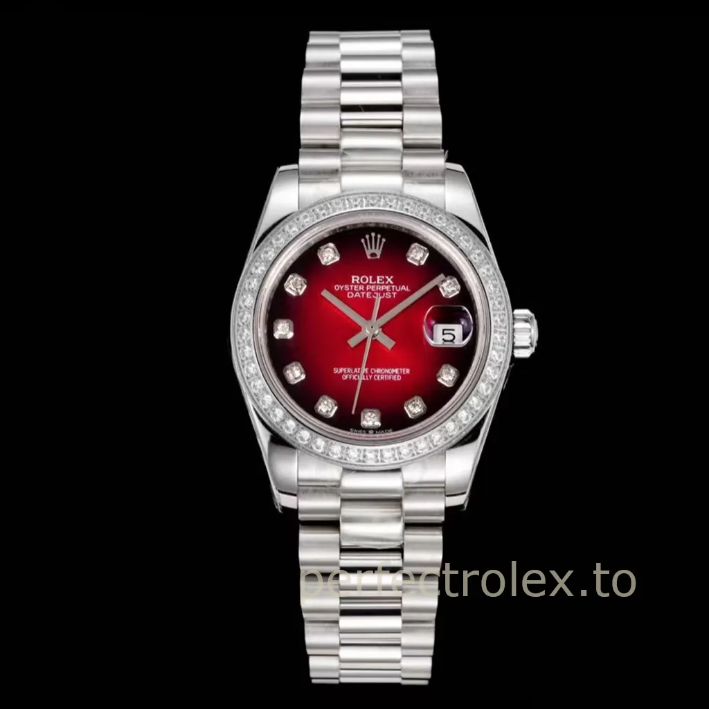Rolex-Datejust-M278289RBR-0028-31mm-904L-Steel-Black-Red-Gradient-Dial-Diamond-Bezel-Replica-Watch-Front-View-1