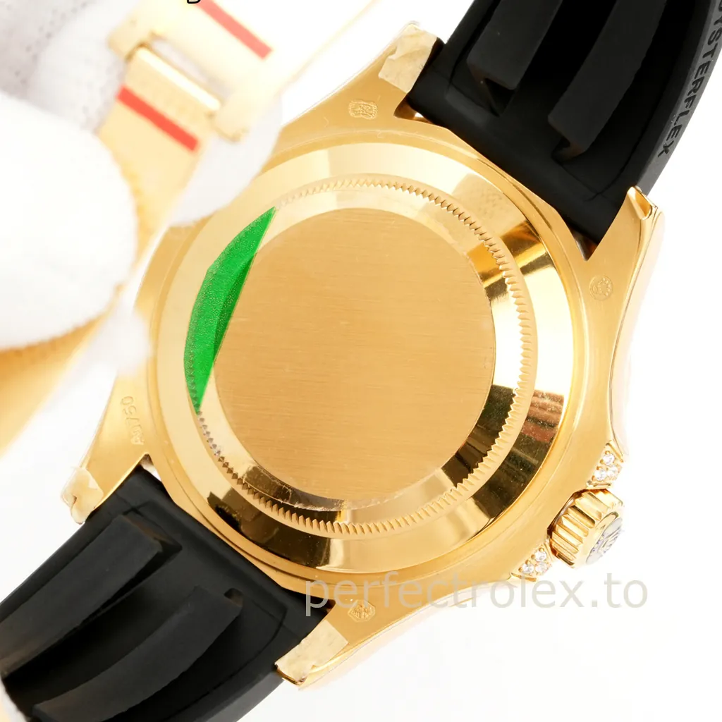 Rolex-Yacht-Master-42mm-Automatic-Black-Dial-Replica-Watch-with-Gold-Tone-904L-Steel-Case-Back-View