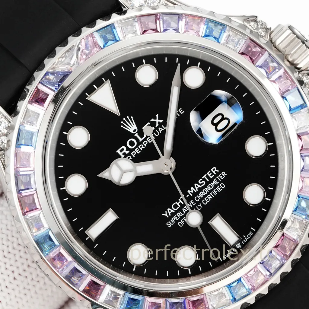 Rolex-Yacht-Master-126679SABR-0001-40mm-904L-Stainless-Steel-Color-Gem-Set-Replica-Watch-Dial-Detail-1