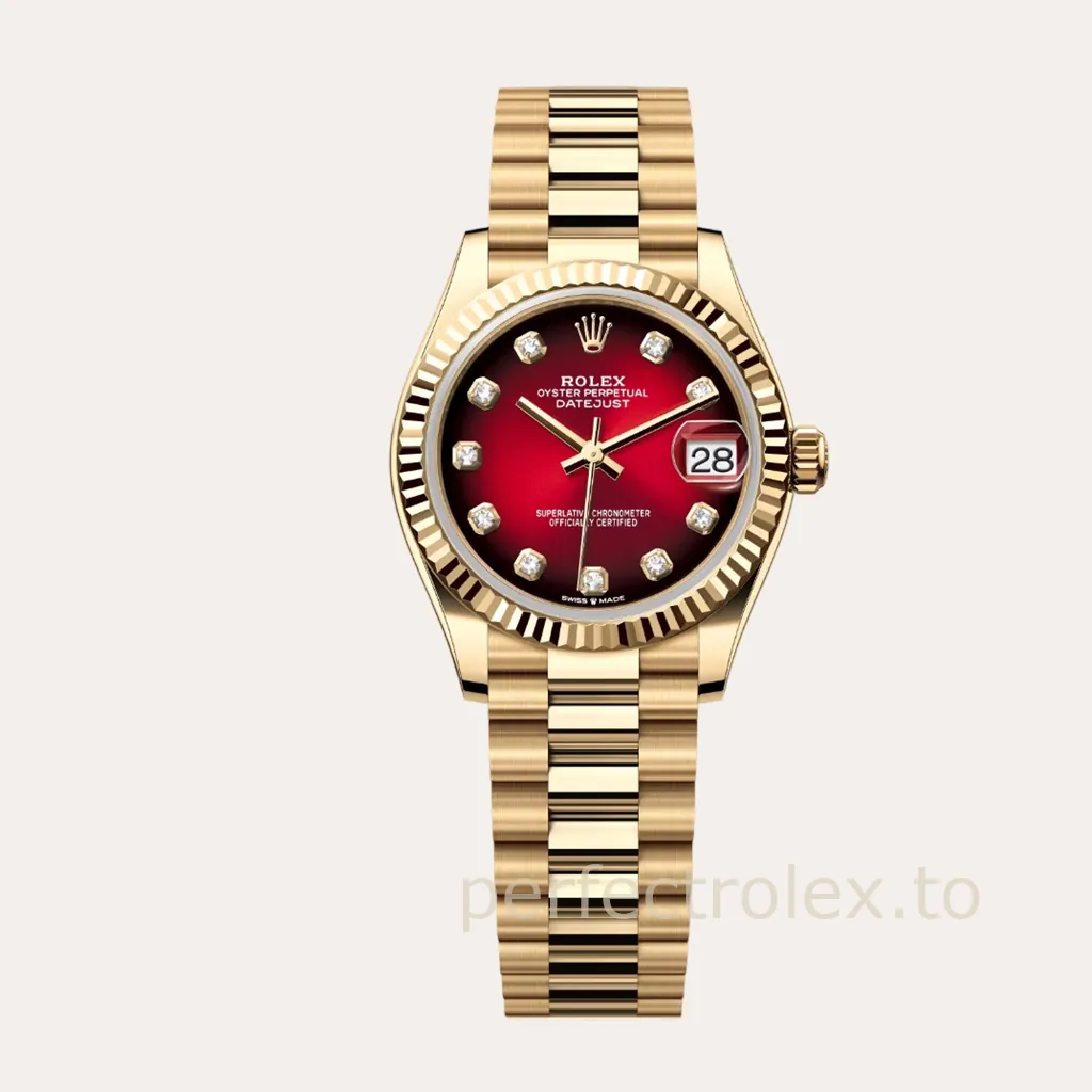 Rolex-Datejust-M278278-0049-31mm-Black-Red-Gradient-Dial-Gold-Replica-904L-Steel-Watch-Hero-Image