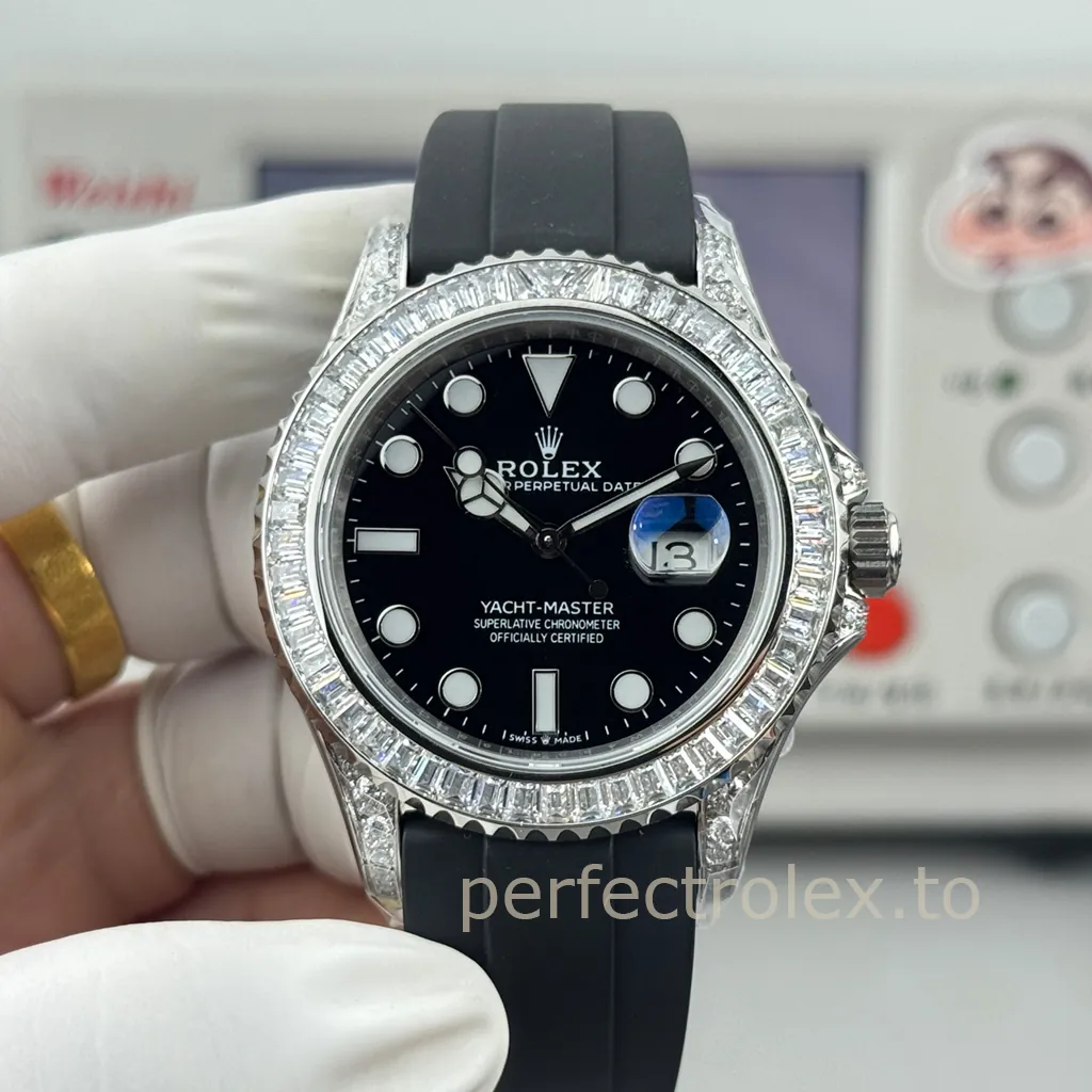 Rolex-Yacht-Master-226679TBR-Diamond-Replica-Watch-with-3235-Movement-40mm-Black-Dial-Front-View-1