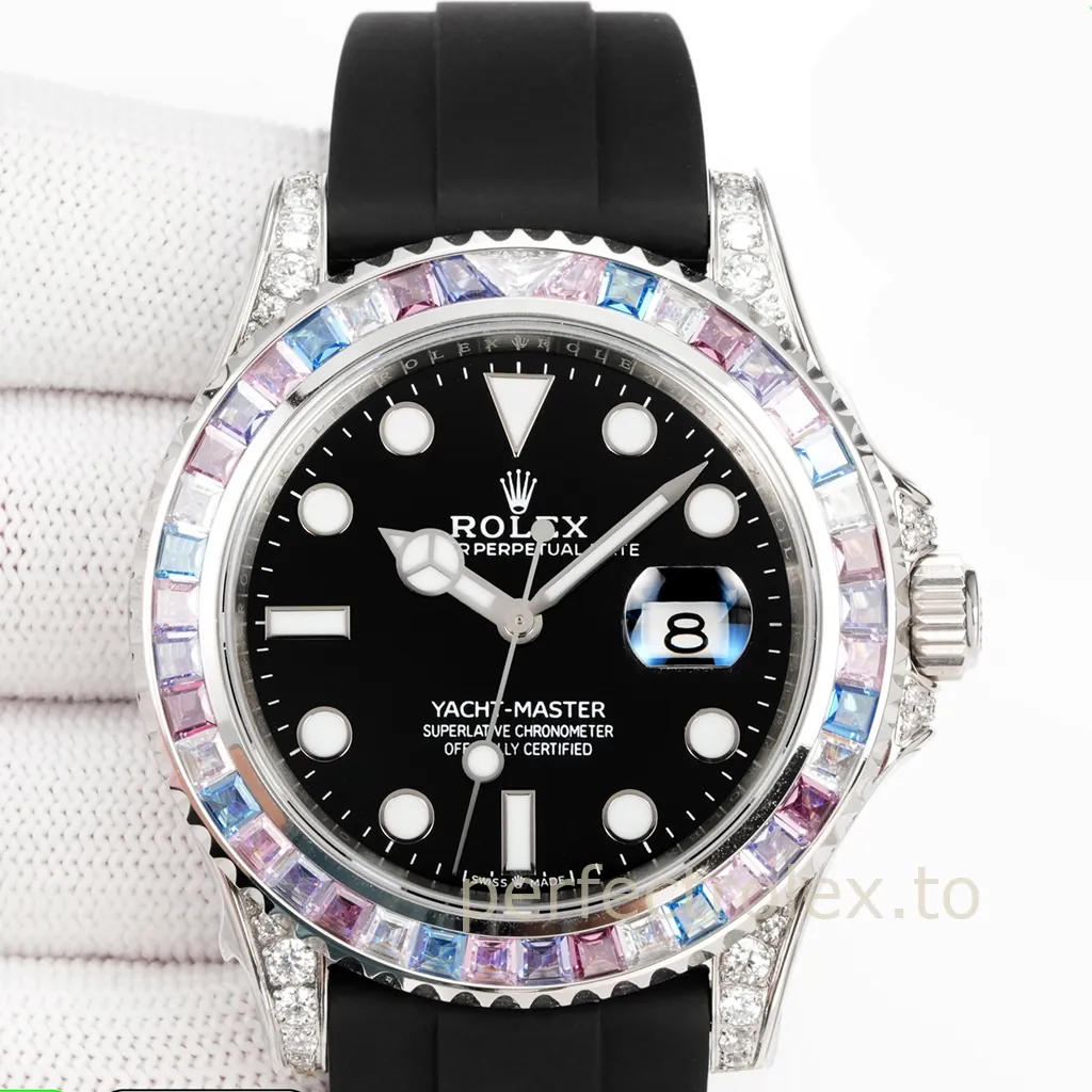Rolex-Yacht-Master-126679SABR-0001-40mm-904L-Stainless-Steel-Color-Gem-Set-Replica-Watch-Front-View-1