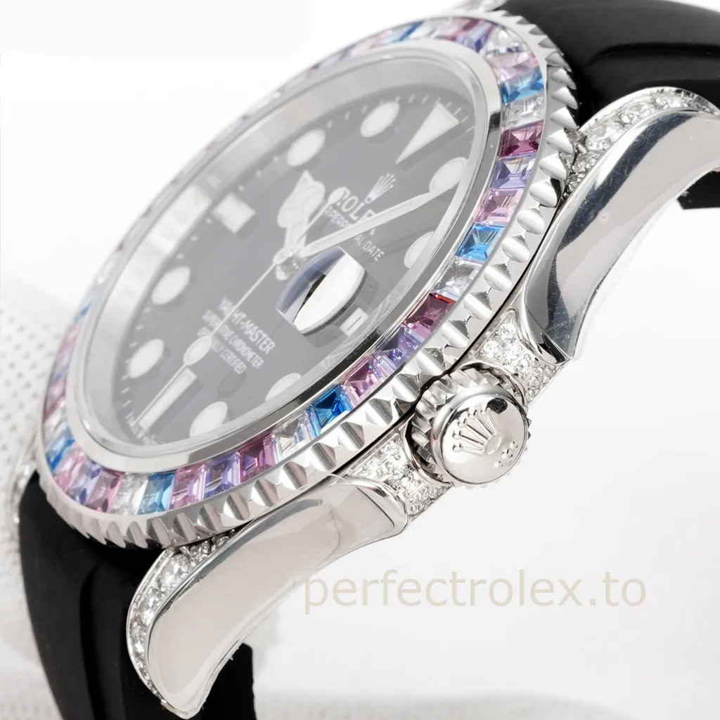 Rolex-Yacht-Master-126679SABR-0001-40mm-904L-Stainless-Steel-Color-Gem-Set-Replica-Watch-Right-Side-View