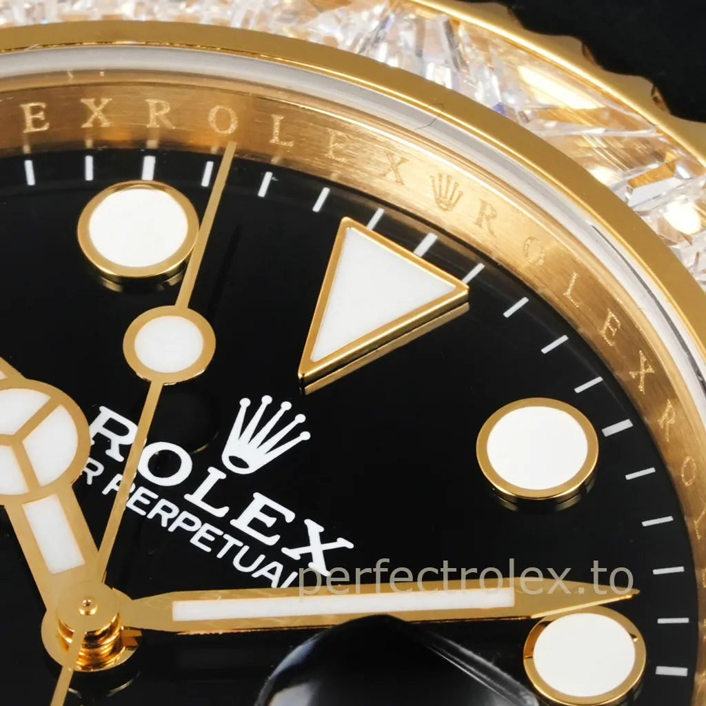Rolex-Yacht-Master-42mm-Automatic-Black-Dial-Replica-Watch-with-Gold-Tone-904L-Steel-Case-Dial-Detail-1