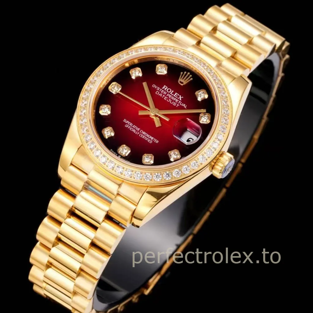 Rolex-Datejust-M278288RBR-0041-31mm-2671-Movement-Black-Red-Gradient-Diamond-Replica-Watch-Front-View-2