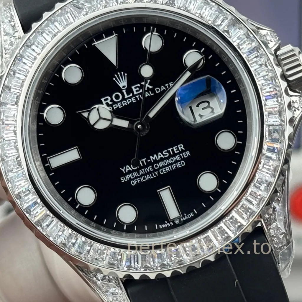 Rolex-Yacht-Master-226679TBR-Diamond-Replica-Watch-with-3235-Movement-40mm-Black-Dial-Dial-Detail-1