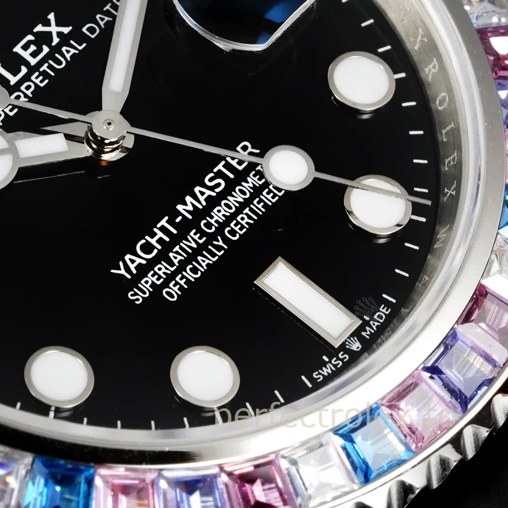 Rolex-Yacht-Master-126679SABR-0001-40mm-904L-Stainless-Steel-Color-Gem-Set-Replica-Watch-Dial-Detail-2