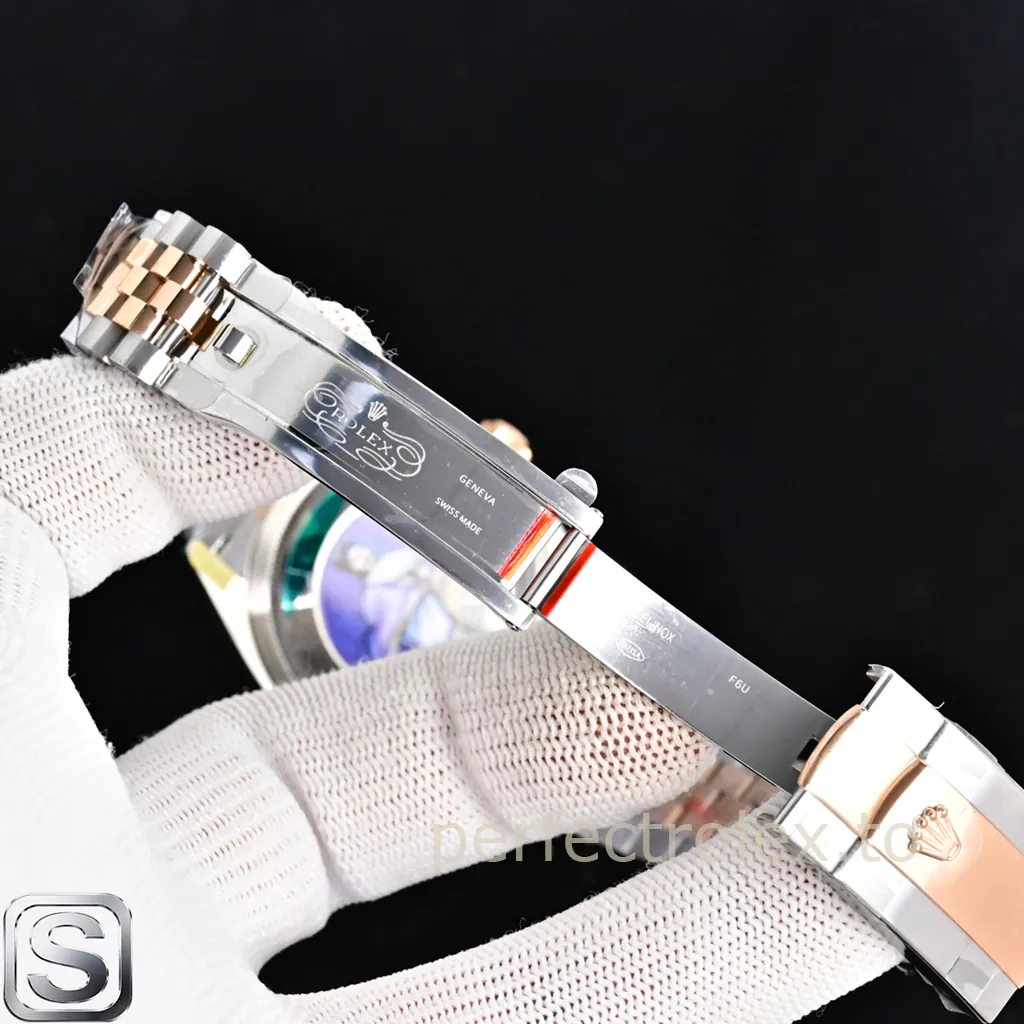 Rolex-Datejust-36-M126231-0047-Grey-Roman-Diamond-Dial-with-3235-Automatic-Movement-Replica-Watch-Buckle-Details-1