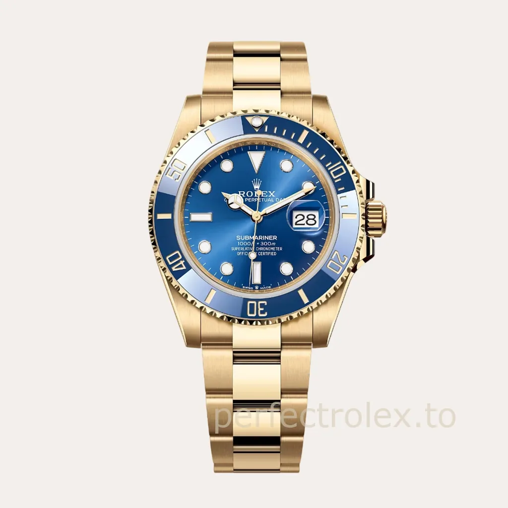 Rolex-Submariner-M126618LB-0002-41mm-Blue-Dial-Gold-Tone-904L-Steel-Automatic-Dive-Replica-Watch-Hero-Image