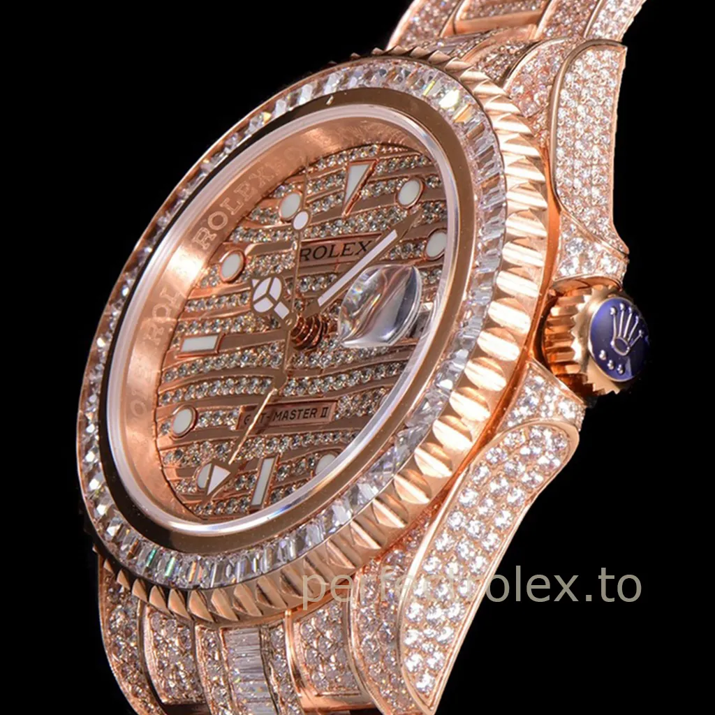 Rolex-GMT-Master-II-116769TBR-40mm-Rose-Gold-Diamond-Super-Clone-Watch-with-2824-Movement-Right-Side-View-1