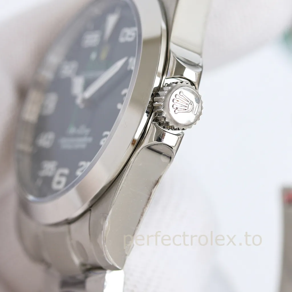 Rolex-Air-King-M126900-0001-40mm-904L-Steel-Watch-with-Black-Aviation-Dial-Super-Clone-Watch-Right-Side-View