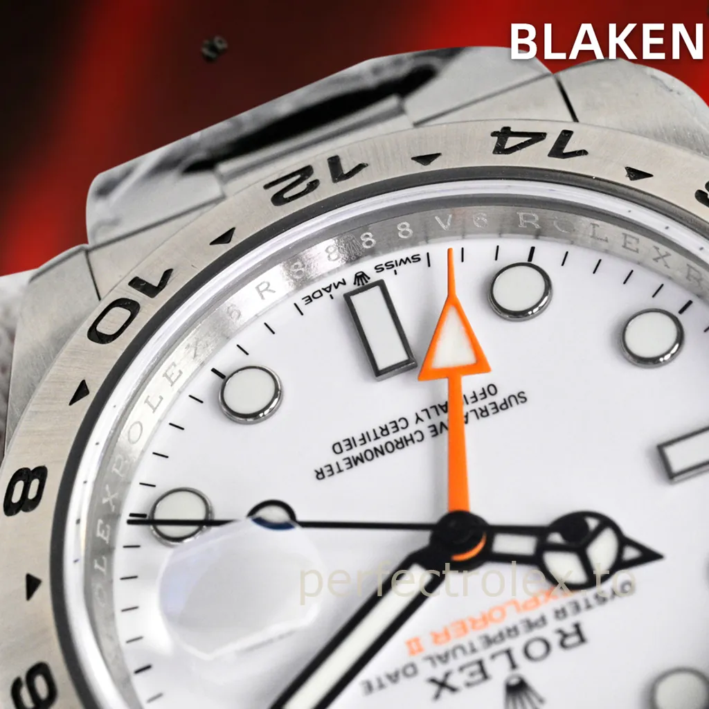 Rolex-Explorer-II-M226570-0001-42mm-White-Dial-904L-Steel-and-3285-Movement-Super-Clone-Watch-Dial-Detail-3