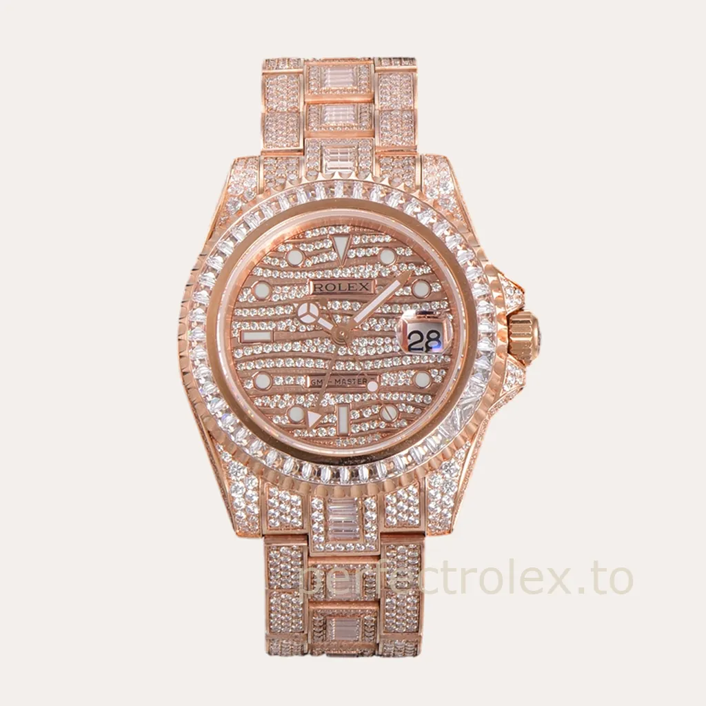 Rolex-GMT-Master-II-116769TBR-40mm-Rose-Gold-Diamond-Super-Clone-Watch-with-2824-Movement-Hero-Image