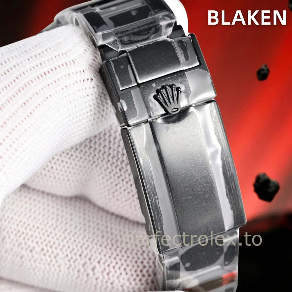 Rolex-Explorer-II-216570-Custom-Black-Edition-42mm-White-Dial-3285-GMT-Super-Clone-Watch-Buckle-View-1