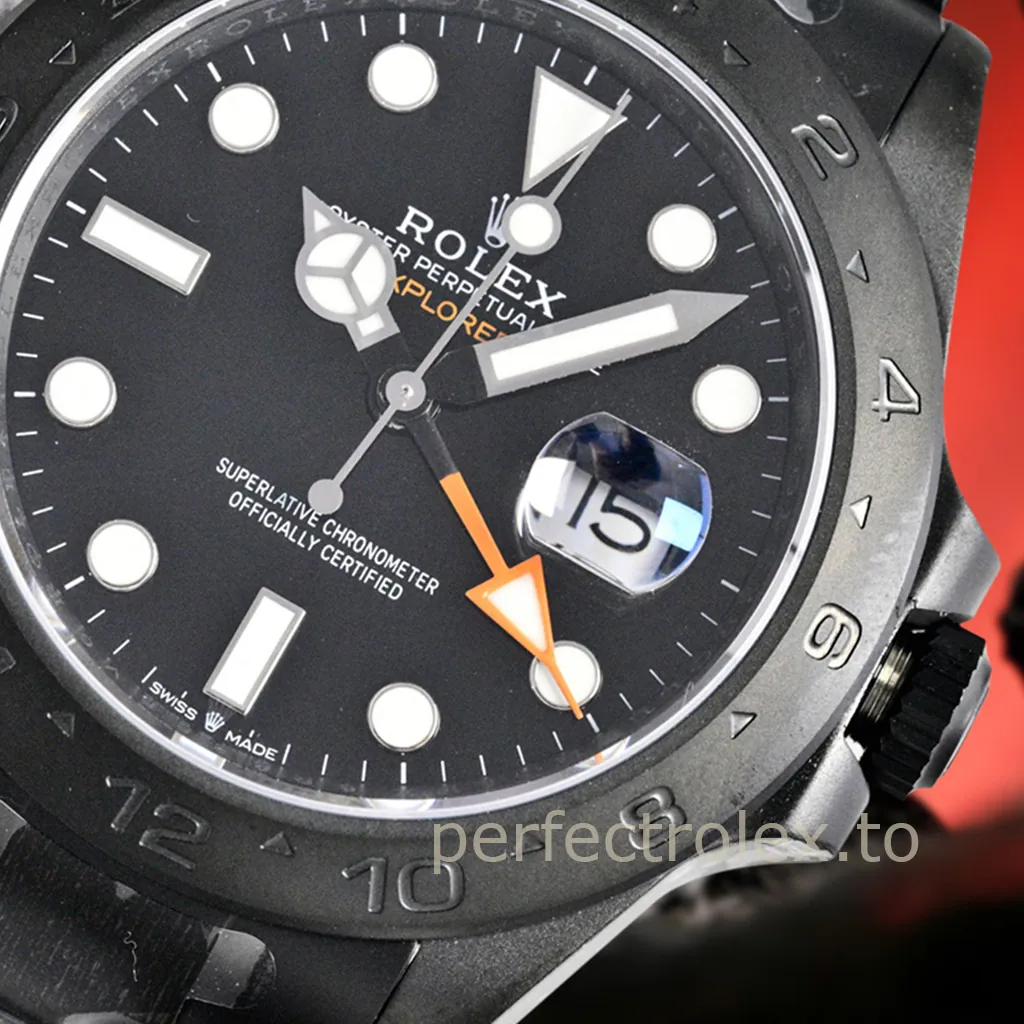 Rolex-Explorer-II-216570-42mm-Black-Edition-with-3285-GMT-Automatic-Movement-Super-Clone-Watch-Dial-Detail-2