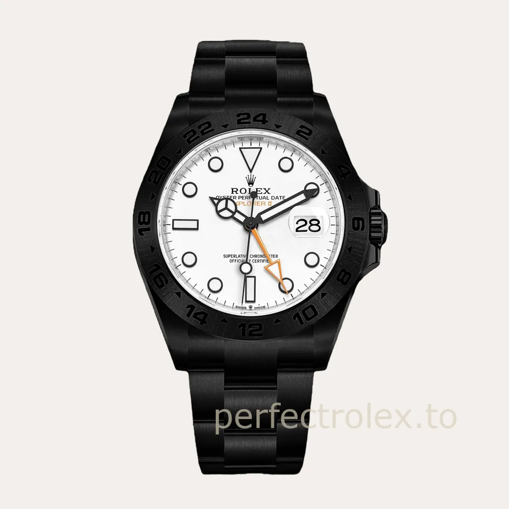 Rolex-Explorer-II-216570-Custom-Black-Edition-42mm-White-Dial-3285-GMT-Super-Clone-Watch-Hero-Image