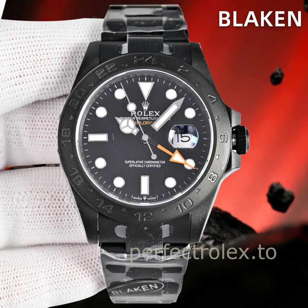 Rolex-Explorer-II-216570-42mm-Black-Edition-with-3285-GMT-Automatic-Movement-Super-Clone-Watch-Front-View-1