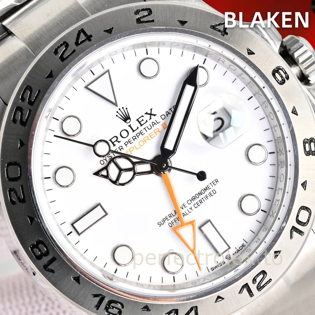 Rolex-Explorer-II-M226570-0001-42mm-White-Dial-904L-Steel-and-3285-Movement-Super-Clone-Watch-Dial-Detail-2