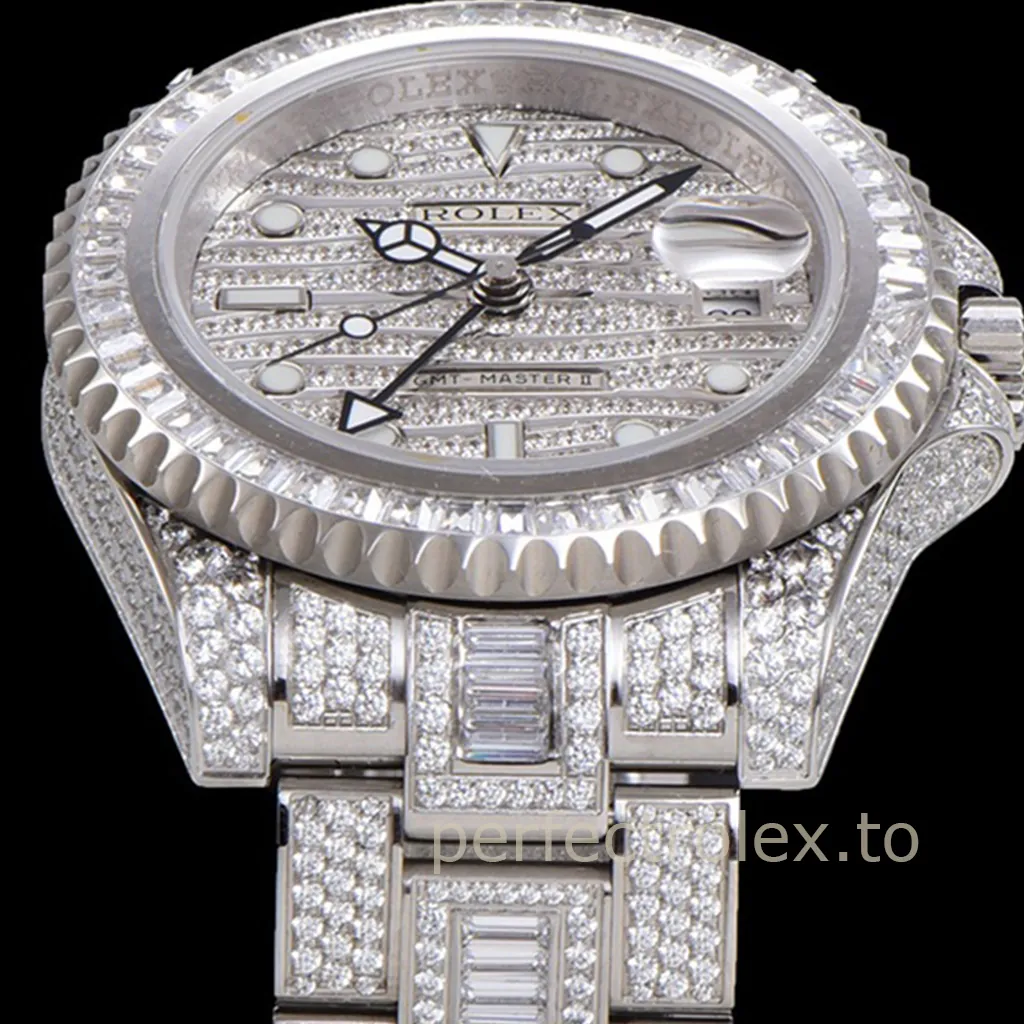 Rolex-GMT-Master-II-116769TBR-001-40mm-Diamond-904L-Steel-Automatic-Super-Clone-Watch-Dial-Detail-2